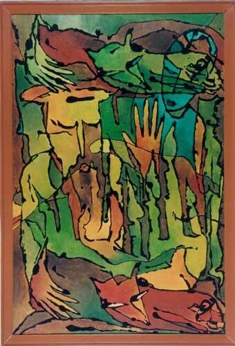 Malarstwo zatytułowany „No.G11” autorstwa Małgorzata Krasucka, Oryginalna praca, Olej Zamontowany na Drewniana rama noszy