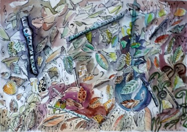 Peinture intitulée "AUTUMN SONATA" par Ervalena, Œuvre d'art originale, Aquarelle