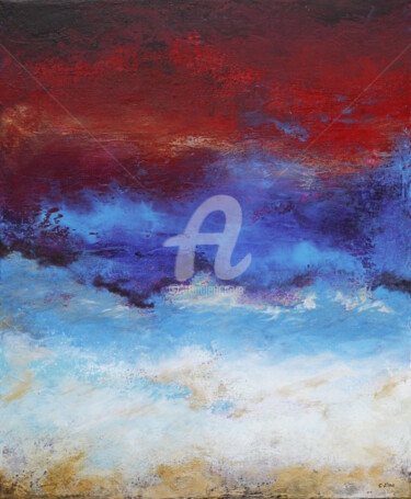 Peinture intitulée "Cieux" par C.Line, Œuvre d'art originale, Acrylique