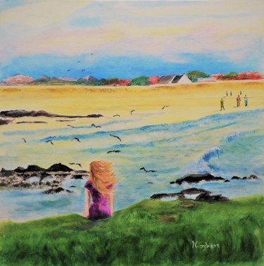 Peinture intitulée "Contemplative" par Myriam Gylon, Œuvre d'art originale, Acrylique