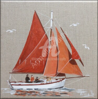 Peinture intitulée "le Saint Expédit" par Armelle Cailly, Œuvre d'art originale, Acrylique Monté sur Châssis en bois