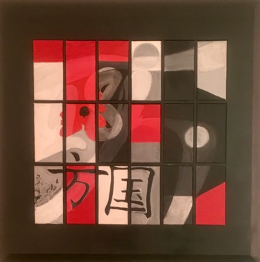 Painting titled "18 en rouge et noir" by Sdwy, Original Artwork, Acrylic