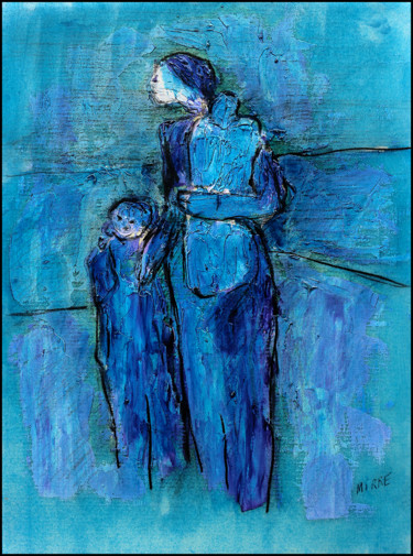 Peinture intitulée "MÈRE ET ENFANTS" par Jean Mirre, Œuvre d'art originale, Huile
