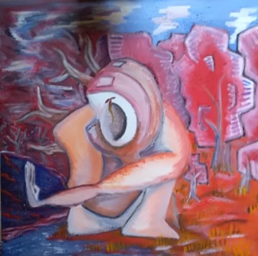 Peinture intitulée "Les feux de l'âme." par François Devreux, Œuvre d'art originale, Huile