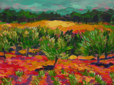 Painting titled "Orchards of Puglia I" by Maja Grecic, Original Artwork, Acrylic