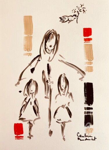 Peinture intitulée "Amour" par Caroline Montigneaux, Œuvre d'art originale, Acrylique
