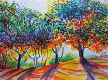 Painting titled "Sunshine breach" by Maja Grecic, Original Artwork, Watercolor