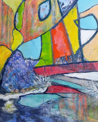 Painting titled "Autumn Reflections" by Jill Carrott, Original Artwork, Acrylic