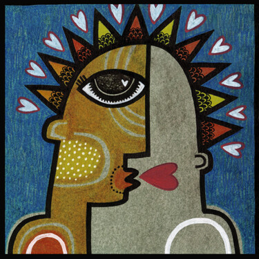 Dessin intitulée "Parure d'amour" par Fabienne Chemin, Œuvre d'art originale
