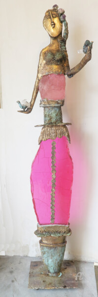 Sculpture intitulée "Pinky aux deux oise…" par Elisabeth Brainos, Œuvre d'art originale, Bronze