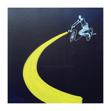 Peinture intitulée "the-nocturnal-cycli…" par Dek, Œuvre d'art originale, Acrylique Monté sur Autre panneau rigide