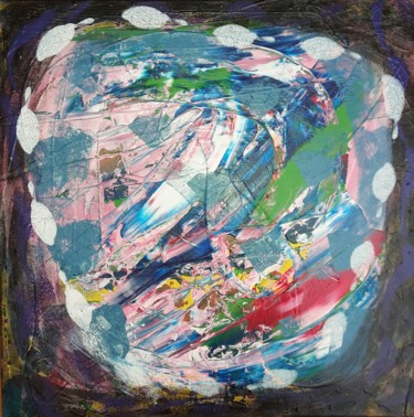 Painting titled "Oxygène" by Aude Peris, Original Artwork, Acrylic Mounted on Wood Stretcher frame