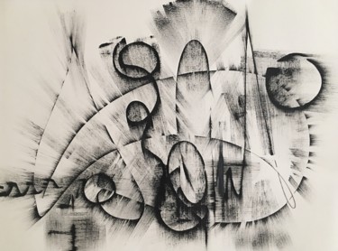 图画 标题为“Black and White Abs…” 由Khrystyna Kozyuk, 原创艺术品, 墨