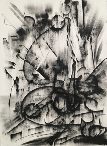图画 标题为“Black and White Abs…” 由Khrystyna Kozyuk, 原创艺术品, 墨