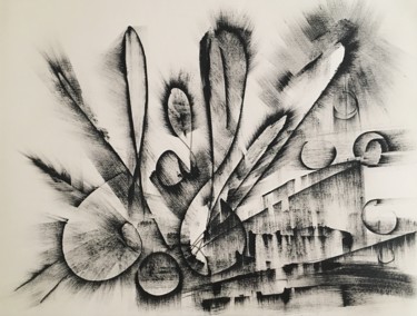 图画 标题为“Black and White Abs…” 由Khrystyna Kozyuk, 原创艺术品, 墨