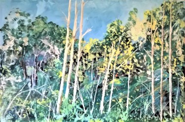 Painting titled "ASPEN GLADE" by David Cade, Original Artwork, Oil