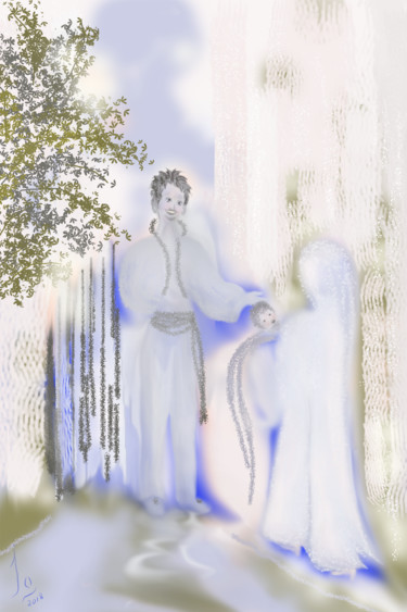 Arts numériques intitulée "'Regard' 32 x 48 in." par Jocelyne Dupuis (Jo Dupuis), Œuvre d'art originale, Peinture numérique
