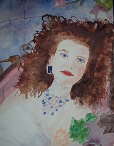 Painting titled "NEW YORK ACTRESS" by David Cade, Original Artwork, Watercolor