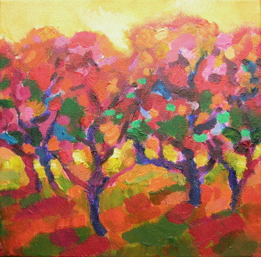 Pintura intitulada "Colourful orchard I" por Maja Grecic, Obras de arte originais, Acrílico