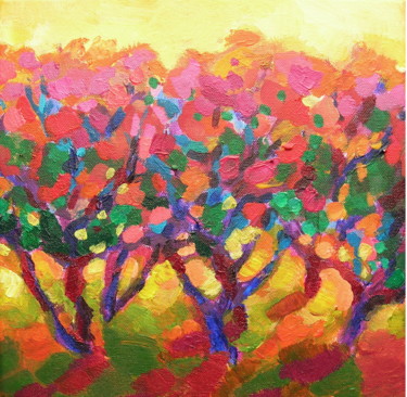 Pintura intitulada "Colourful orchard II" por Maja Grecic, Obras de arte originais, Acrílico