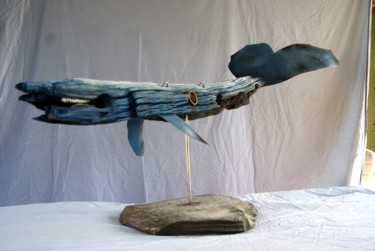 Sculpture titled "Cachalot Mutant" by Bernard Chenu, Original Artwork, Wood