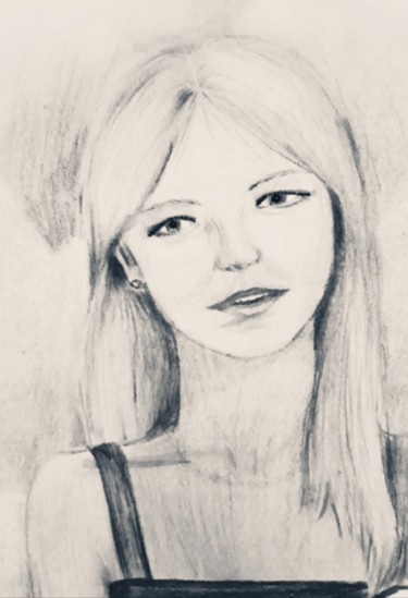 Dessin intitulée "Doux regard" par Myriam Gylon, Œuvre d'art originale, Crayon