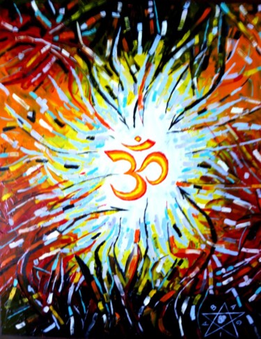 Painting titled "AUM Big bang" by Dragos Bagia, Original Artwork, Oil