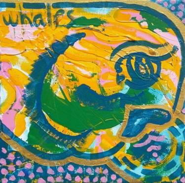 绘画 标题为“Whales” 由Aude Peris, 原创艺术品, 丙烯 安装在木质担架架上