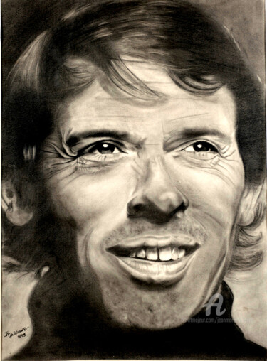 Jacques Brel Dessin intitulée "Jacques Brel" par Jean Marie Vincent, Œuvre d'art originale, Graphite