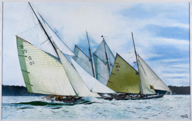 Régate royale Peinture intitulée "Régate royale" par Jean Marie Vincent, Œuvre d'art originale, Acrylique