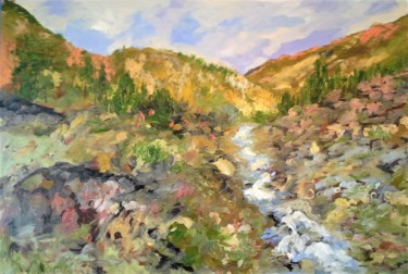 Painting titled "DOWNSTREAM EARLY AU…" by David Cade, Original Artwork, Oil