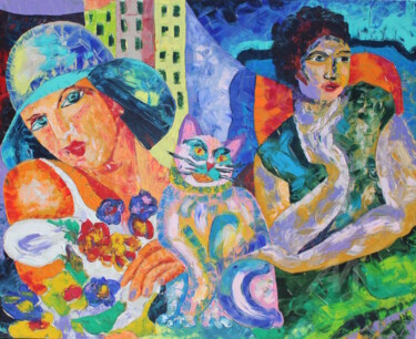 Pintura intitulada "A MULHER É UMA GATI…" por Emanuel Aguiar, Obras de arte originais