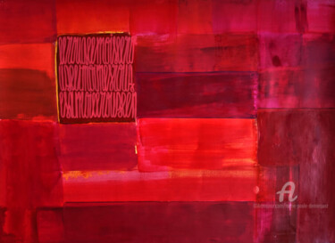 Peinture intitulée "Le Rouge émoi" par Marie-Paule Demarquez, Œuvre d'art originale, Acrylique