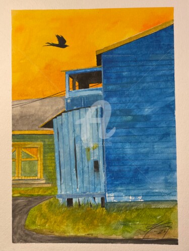 Painting titled "Section 8" by Frank Illo, Original Artwork, Watercolor