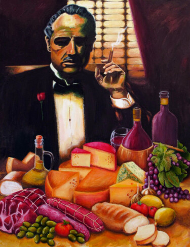 Pintura titulada "don-corleone-italia…" por Azita Mehrad, Obra de arte original, Acrílico