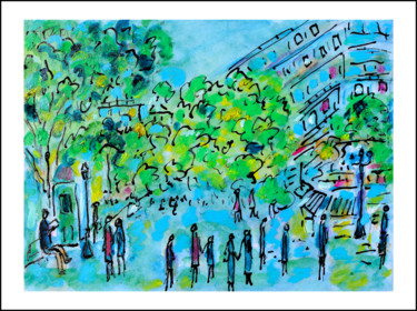 Peinture intitulée "PARIS EN MAI" par Jean Mirre, Œuvre d'art originale, Huile