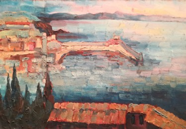 Pintura intitulada "Vue depuis la Balet…" por Philippe Jamin, Obras de arte originais, Óleo