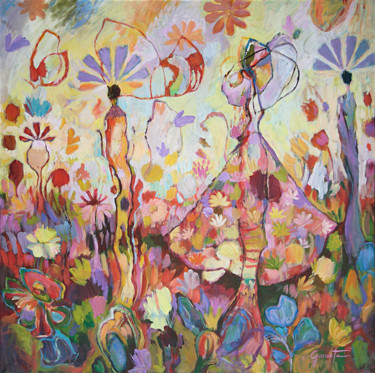 Les élémentaux Peinture intitulée "Les élémentaux" par Christine Garuet, Œuvre d'art originale, Acrylique Monté sur Châssis en bois