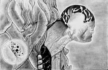 Rebirth Dibujo titulada "Rebirth" por Julien Weill (ABELACAN), Obra de arte original, Tinta