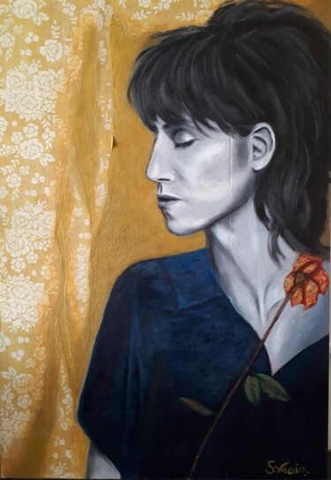 「patti-smith」というタイトルの絵画 Sandrine Vrainによって, オリジナルのアートワーク, オイル