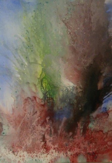 Pittura intitolato "nel bosco" da Oreste Polidori, Opera d'arte originale