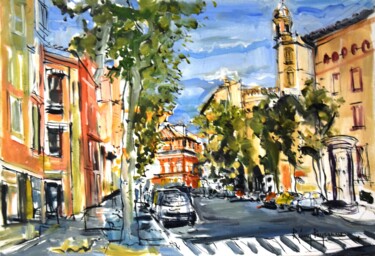 Peinture intitulée "rue du Languedoc" par Remy Peyranne, Œuvre d'art originale