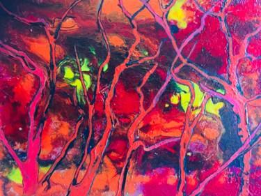 Peinture intitulée "Embrasement" par Myriam Djaouk, Œuvre d'art originale, Acrylique