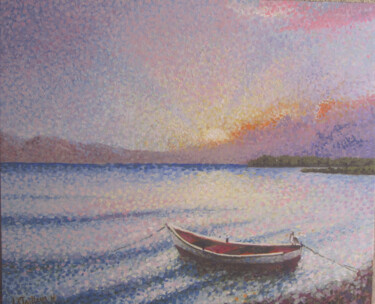 Peinture intitulée "golfe" par Letailleur-H, Œuvre d'art originale, Acrylique Monté sur Carton
