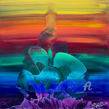 「Mouvement - Alchimi…」というタイトルの絵画 Diane Hubeschによって, オリジナルのアートワーク, アクリル