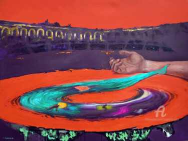 Painting titled "Verve" by Sergey Lutsenko, Original Artwork, Oil Mounted on Wood Stretcher frame