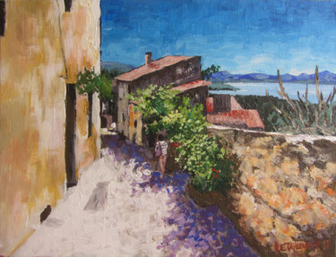 Peinture intitulée "miramas le vieux -01" par Letailleur-H, Œuvre d'art originale, Acrylique Monté sur Carton