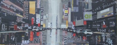 제목이 "rue de New York"인 콜라주 Jacques Lacourrege로, 원작, 아크릴