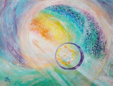 Schilderij getiteld "dolphin energy" door Sabina Kiss, Origineel Kunstwerk, Acryl
