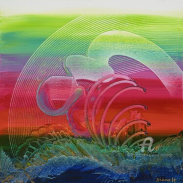 Lâcher - Place au Présent Peinture intitulée "Lâcher - Place au P…" par Diane Hubesch, Œuvre d'art originale, Acrylique